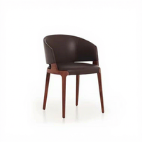 Chaise de salle à manger mobile en bois massif nordique, style luxe léger, moderne et minimaliste, en cuir et tissu, pour réception et restaurant, design de créateur