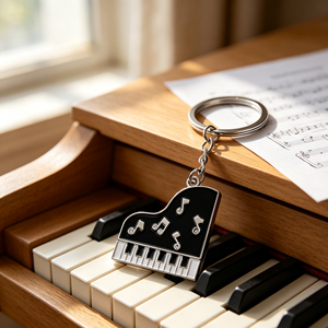 Llavero de aleación de zinc con esmalte de nota musical de piano, temática musical, para pianistas, colgante para bolso, regalo de recuerdo para escuela de música - Product Image 4