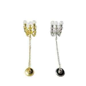 Oyuncak Ev 1/12 Ölçekli Mini Altın Gümüş Kristal Avize Lamba Modeli Plastik OPP Poşet - Product Image 3