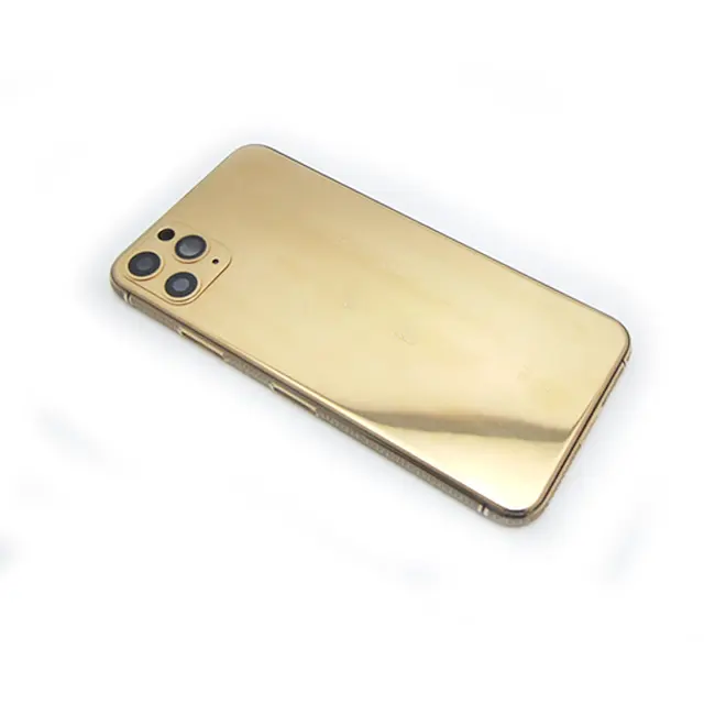 Benutzer definierte 24 Karat vergoldete Mittel rahmen für Iphone 12 Ersatz Handy gehäuse