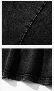 Verano Casual moda 230gm algodón envejecido Vintage en blanco calle desgaste ácido lavado polos - Product Image 4