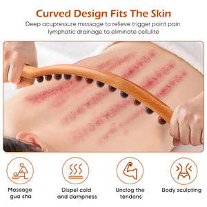 Private Label Naturholz Guasha <span class=keywords><strong>Stick</strong></span> für Mader oterapia Cellulite Massage Scrap ing Tool für Körper-und Gesichts massage geräte - Product Image 2
