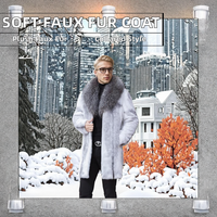 Manteau d'hiver épais et doux en fourrure de vison tissée à col châle pour homme