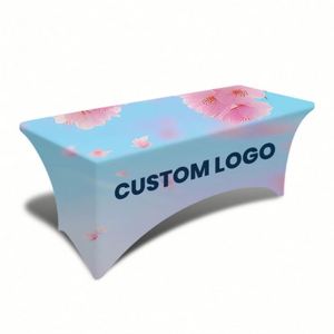 Promotion Custom Sublimation Printed Polyester Fitted Stretch Spandex <b>Table</b> Covers Advertising Tablecloth Trade Shows Cloth - Product Image 2