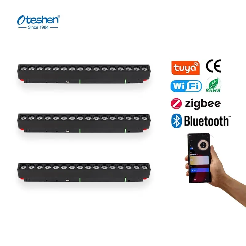 โคมไฟตะแกรงแม่เหล็กแรงดันต่ำราคาดี,48V Dc อัจฉริยะ Wifi รีโมทคอนโทรลไฟติดตาม