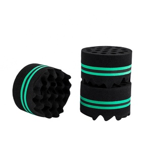 Éponges en forme de vague personnalisées éponge à cheveux torsion <span class=keywords><strong>curl</strong></span> éponge brosse à cheveux twister pour hommes noirs - Product Image 3