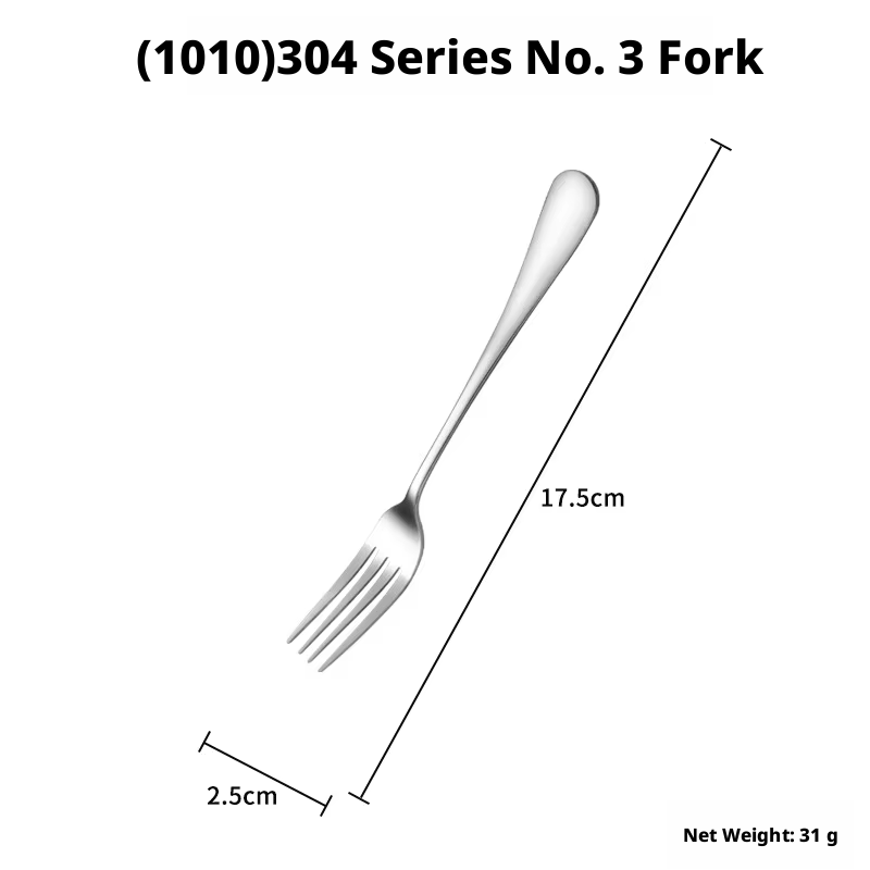 Fourchette de table argentée série 304 n°3