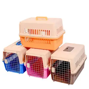 Kandang Perjalanan Anjing Yang Disetujui Maskapai Penerbangan Kotak Transportasi Hewan Peliharaan Anak Anjing Kucing Bepergian Peti Kucing Pembawa