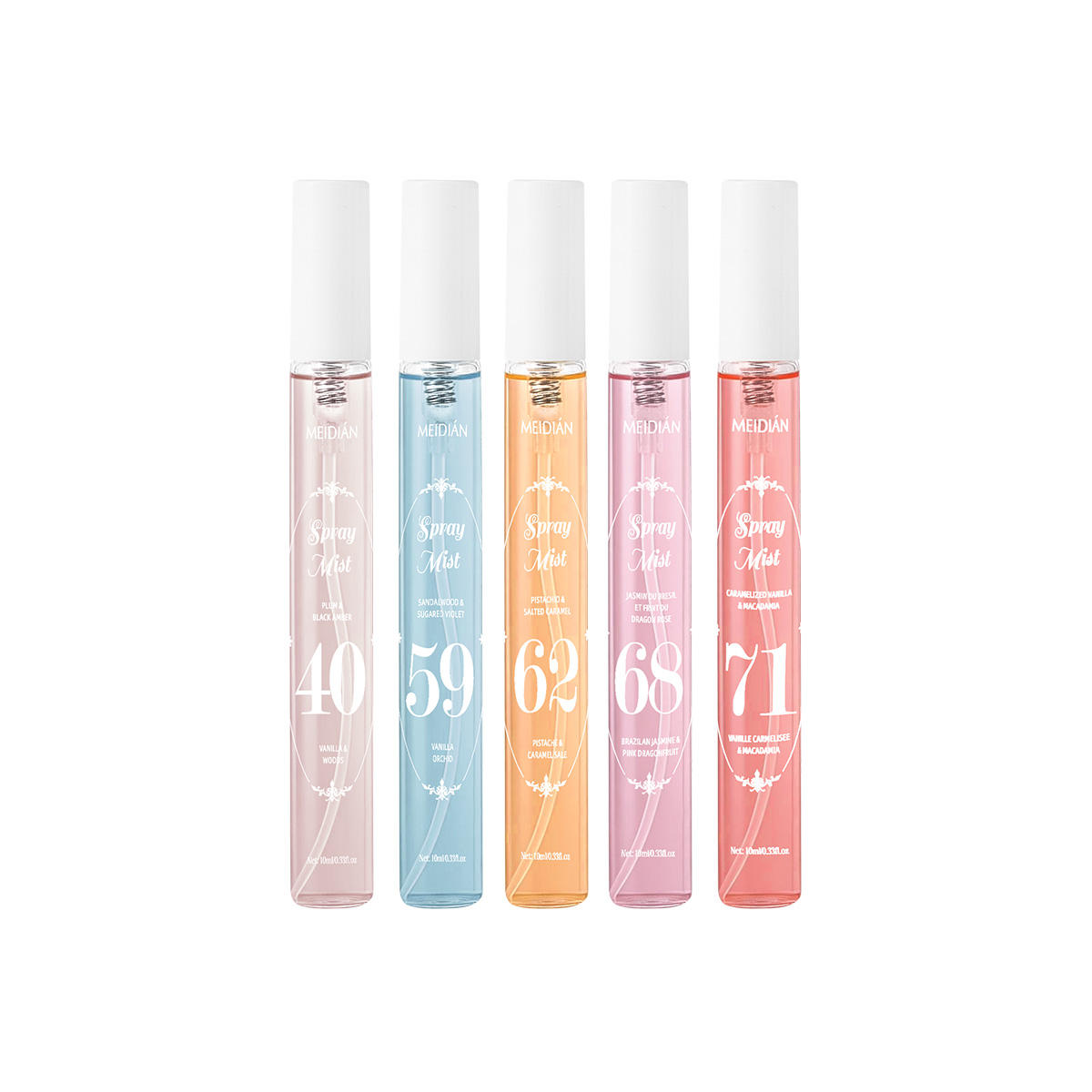 Cinq parfums différents