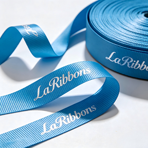High Density Polyester Grosgrain <b>Ribbon</b> Custom Brand Printing Blue Series For Gift Bouquet Wedding Decoration - Product Image 5