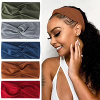 Bandeau de sport européen et américain de couleur bonbon pour femmes Bandeau de yoga en coton élastique croisé torsadé pour femmes