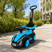 Vente flash, prix bas, voiture jouet pour enfants à 4 roues, en plastique, à piles, avec poignée de poussée avant, pour les enfants de 2 à 4 ans