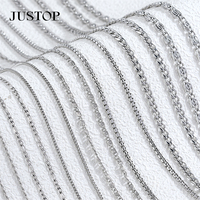 JUSTOP Collier à chaîne en acier inoxydable plaqué or argent, long, unisexe, OEM/vente en gros, personnalisé, imperméable, style Europe Amérique