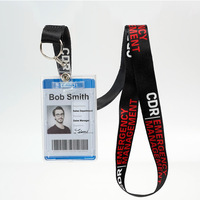 Porte-badge d'identification rigide transparent en plastique populaire, durable, avec fente latérale pour carte, pour lanières, vente en gros usine