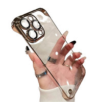 Étuis de téléphone électrolytiques à moitié recouverts de haute qualité pour la série Apple pour IPhone16 Pro Max IPhone15 Pro Max vente en gros d'usine