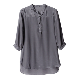 T-<span class=keywords><strong>shirt</strong></span> à manches longues en satin de <span class=keywords><strong>soie</strong></span> pour femmes 40 mm Heavy Weight Silk Top - Product Image 1