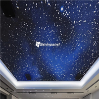 Plafond acoustique suspendu Étoile Impression numérique Plafond en polyester Panneau acoustique en fibre PET Panneau acoustique pour mur et plafond