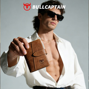 กระเป๋าสตางค์หนังแท้สำหรับผู้ชาย BULLCAPTAIN สไตล์เรโทรลำลอง ใส่บัตรได้หลายช่อง กระเป๋าสตางค์ระดับไฮเอนด์ ของขวัญสำหรับแฟนหนุ่มและสามี - Product Image 2