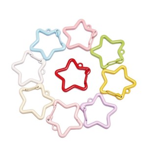 Off-trắng vòng chìa khóa Christian Keyring <span class=keywords><strong>30mm</strong></span> hình dạng ngôi sao kim loại tôm hùm <span class=keywords><strong>Claw</strong></span> móc xoay móc đồ trang sức móc - Product Image 4