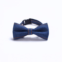 Collier ajustable en jean avec nœud papillon pour chats et petits chiens – Accessoire formel pour animaux de compagnie pour mariages et fêtes