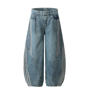 Jeans pour hommes tendance 2025 avec décoration rayée, pantalon décontracté taille moyenne, source du fabricant - Product Image 5