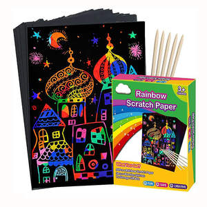 Juego de Tarjetas de Papel para Rascar con Arcoíris Mágicos Holográficos Personalizados, Caja de Regalo Creativa para Niños - Product Image 1