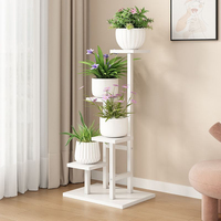 JIN PENG Étagère à fleurs moderne en métal à 4 niveaux, support pour plantes à plusieurs étages pour jardin d'intérieur