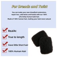 Cheveux humains afro crépus en vrac pour tressage 4C, non traités, qualité Remy vierge 9A-12A, 8 pouces de longueur, toutes couleurs, teintables, 30g