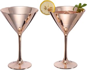 Verres à Martini 8 onces en cuivre moderne Verre à boire élégant en métal plaqué pour un cocktail d'<span class=keywords><strong>anniversaire</strong></span> de mariage - Product Image 4