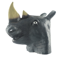 Nouveau Masque de Tête de Rhinocéros – Masque de Farce pour Halloween, Costume de Bal, Masque Animal Amusant en Silicone