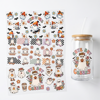 Étiquettes de transfert cristallines lavables à haute saturation de couleur, motif dessin animé, pour mugs et gobelets en céramique