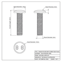 Vis de sécurité et vis antivol sur mesure en acier inoxydable 304/316, filetage UNC M5/M6/M8, finition brute, têtes OEM