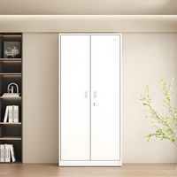 Armoire de classement métallique à 2 portes verrouillables pour bureau, mobilier moderne avec cinq étagères réglables