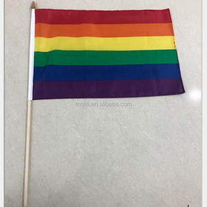 Barato 14*21cm Two Spirit Pride Flag Handheld Flag Stick Flags Small Mini Banner Holiday Decoraciones Suministros para desfiles - Product Image 4