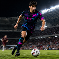 Camiseta de Fútbol con Patrón Cyberpunk Glitch, Diseño Digital Pixel Tech, Camiseta de Fútbol Personalizada