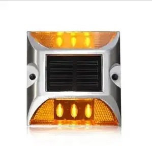 Aluminum Solar Reflective Traffic Warning Light Flashing Safety 3m Solar Reflective LED Road Studs Road Cat Eye Maker Lights