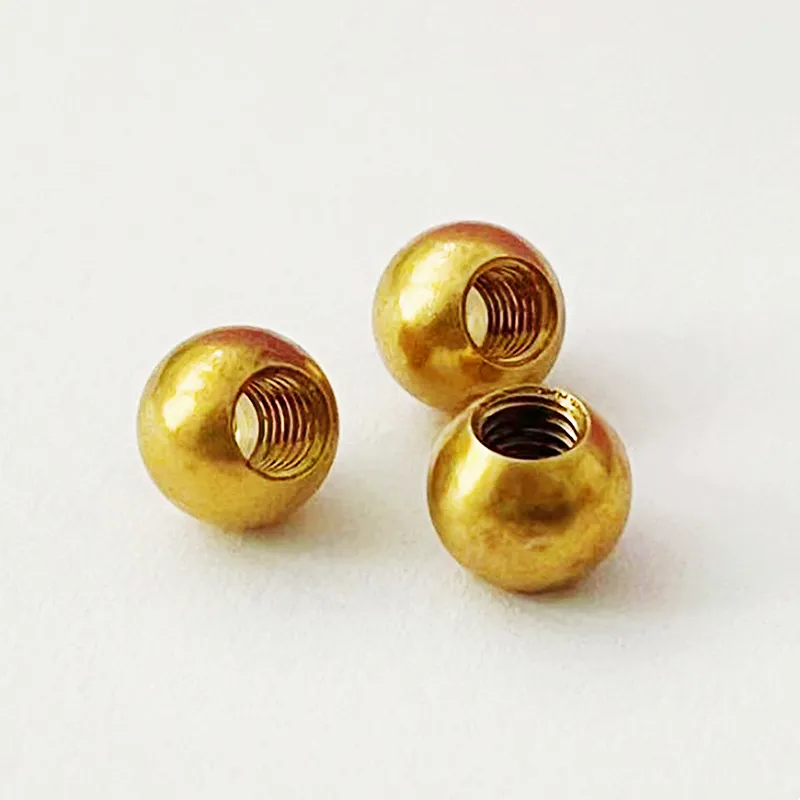 8mm Drilled Solid Brass Ball with Threaded Hole
