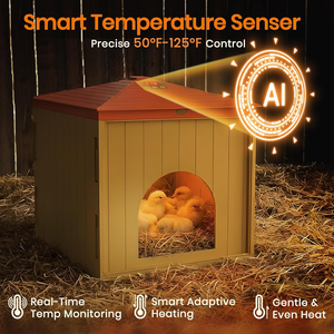 Smart Chicks Coop <b>Heater</b> Auto Temperature Control Heat Circulating Fan Winter UL Compliant Safe Bird Warm Device - Product Image 2