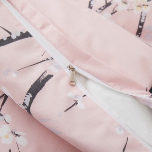 Soft Touch Pastel Pink <strong>Plum</strong> Blossom 3 Pcs <strong>Bedding</strong> Set Brushed Microfiber Polyester Duvet Cover and Pillowcase for All Ages - Product Image 5