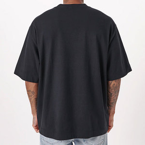 Camiseta Oversize Negra Premium para Hombre, 100% Algodón, Tallas Grandes, Estilo Boxy, de Alto Gramaje, Lisa, Venta al por Mayor, Fabricante - Product Image 2
