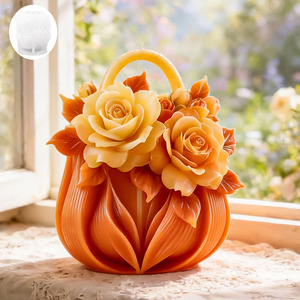 Molde de Silicona 3D con Forma de Bolso de Mano con Diseño de Peoní<span class=keywords><strong>a</strong></span> para Resina Epoxi, Decoración de Pasteles, <span class=keywords><strong>Fondant</strong></span>, Adornos para Cupcakes y Manualidades con Arcilla Polimérica - Product Image 2