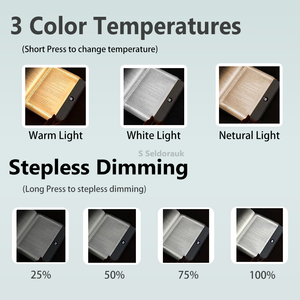 Lampe de lecture portable sans fil rechargeable à LED transparente <span class=keywords><strong>pour</strong></span> <span class=keywords><strong>livre</strong></span>, panneau lumineux pleine page, lampe plate <span class=keywords><strong>pour</strong></span> lire au lit - Product Image 4