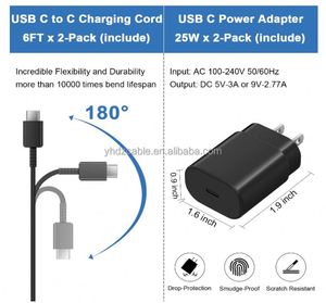 <b>USB</b>-C Super Fast Charging Wall Charger 25W PD Charger Adapter with Type-C <b>Cable</b> for Samsung Galaxy S22 Ultra/S22+/S21 - Product Image 2