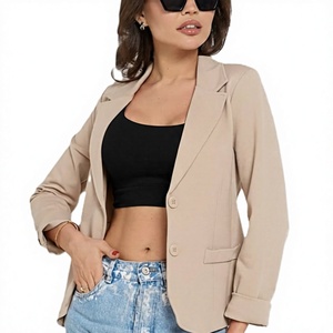 Blazer de Traje Formal Profesional para Mujer, Cierre de un Botón, Manga Larga, Color Sólido, para Entrevistas, Ventas y Trabajo - Product Image 4