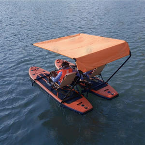 Flotador de agua Aquatic Adventure, bote de pesca inflable, tablas de remo para 2 personas con toldo de motor y asiento de salón - Product Image 2