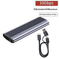 Nueva Carcasa USB3.1 Tipo-C a M.2 M Key NVMe para SSD, Caja para Unidad de Estado Sólido, Protocolo Dual, Carcasa para Disco Duro M.2 Sata