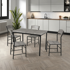Hot Sale Modern <strong>MDF</strong> <strong>Dining</strong> Room Set New Design Grey <strong>Table</strong> and 4 Chairs - Product Image 4