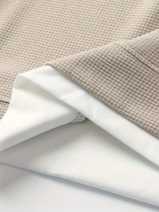 Dropshipping เสื้อยืดแขนสั้นลำลองของผู้ชาย-เสื้อคอกลมสีทึบโพลีเอสเตอร์ยืดและริบบิ้นเล็กน้อย - Product Image 4