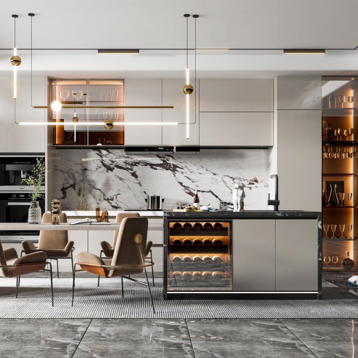 High End Customized Modern Modular Luxury L Shaped Kitchen Furniture Cabinets Kitchen Cabinets Accessories