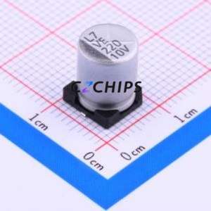 Condensador Electrolítico de Aluminio SMD VE-221M1ATR-0810, D8xL10mm 220uF 20% 10V 8mm - Product Image 1